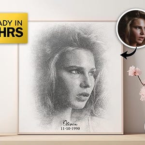 Custom Digital Pencil Sketch from Photo | Hand-Drawn Portrait | Personalized Wall Art | Vintage-Style Pencil Drawing | Custom Photo