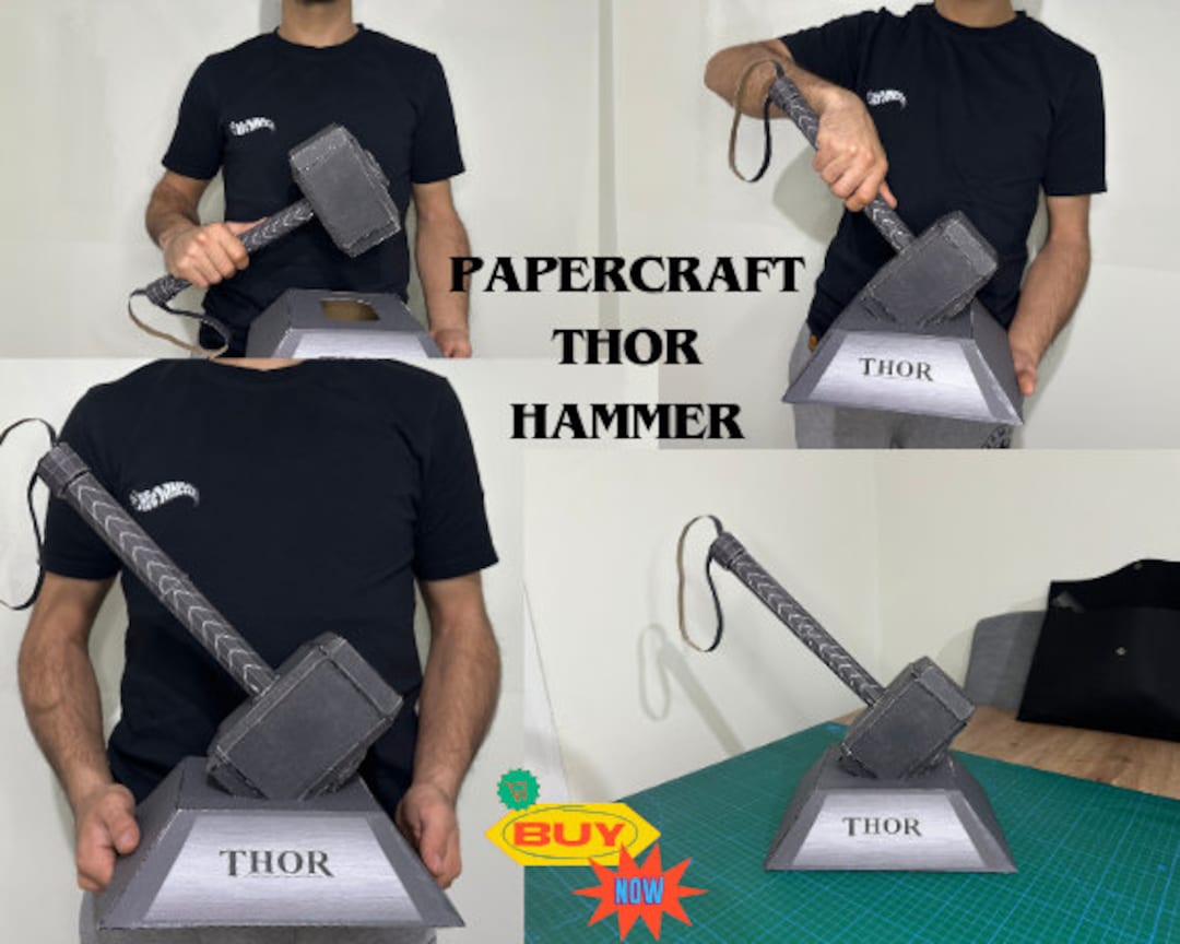 Thor Hammer Papercraft PDF Template Ready to Print / Easy to Do With