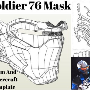 Soldier 76 Helmet/Mask/Soldier 76 Cosplay Mask Foam And Papercraft Template /Easy to do And step by step Papercraft diy/John Francis Cosplay