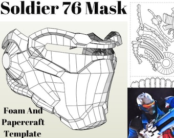 Soldier 76 Cosplay Mask Template, Foam & Papercraft DIY (PDF Pattern)