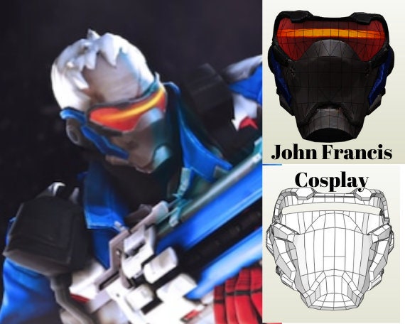 S76 Mask Soldier 76 Cosplay Mask Template, Foam & Papercraft DIY (PDF Pattern ...