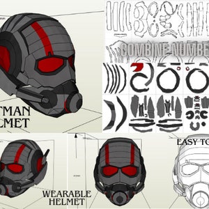 Plantilla de artesanía de casco de Antman / Fácil de hacer / proyecto de cosplay / Artesanía de casco / Plantilla de espuma de plan de cosplay de Marvel o dc papercraft