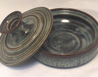 Large Ancient Blue Salt Cellar