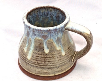 Yellow Salt Flow Mug, handmade mug, handmade pottery,handcrafted pottery, mug, pottery,fat bottom mug