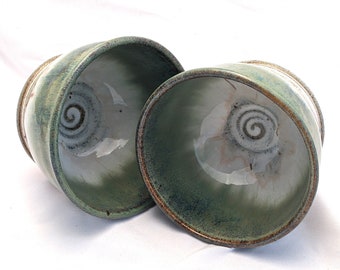 Flowing Green GP Bowl Set, handmade bowls, handcrafted bowls, handmade pottery, handcrafted pottery rustic bowls, earthy bowls, bowl