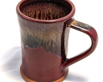 Rustic Red Man Mug, red mug, Handmade mug, pottery mug, coffee mug, handmade pottery, pottery, mug,handcrafted pottery