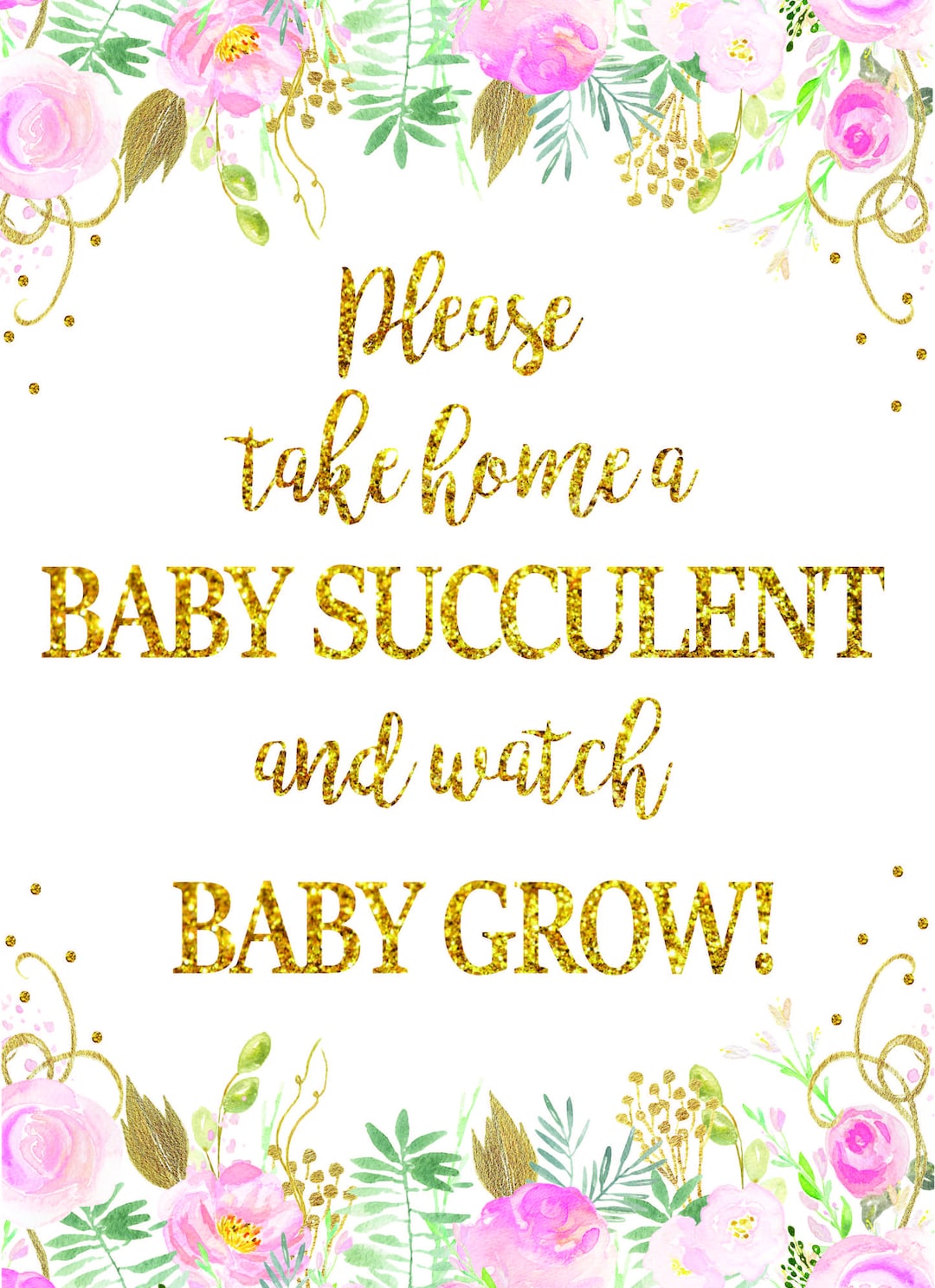 Boho Baby Shower Printable Table Signs Succulent Baby Favor - Etsy