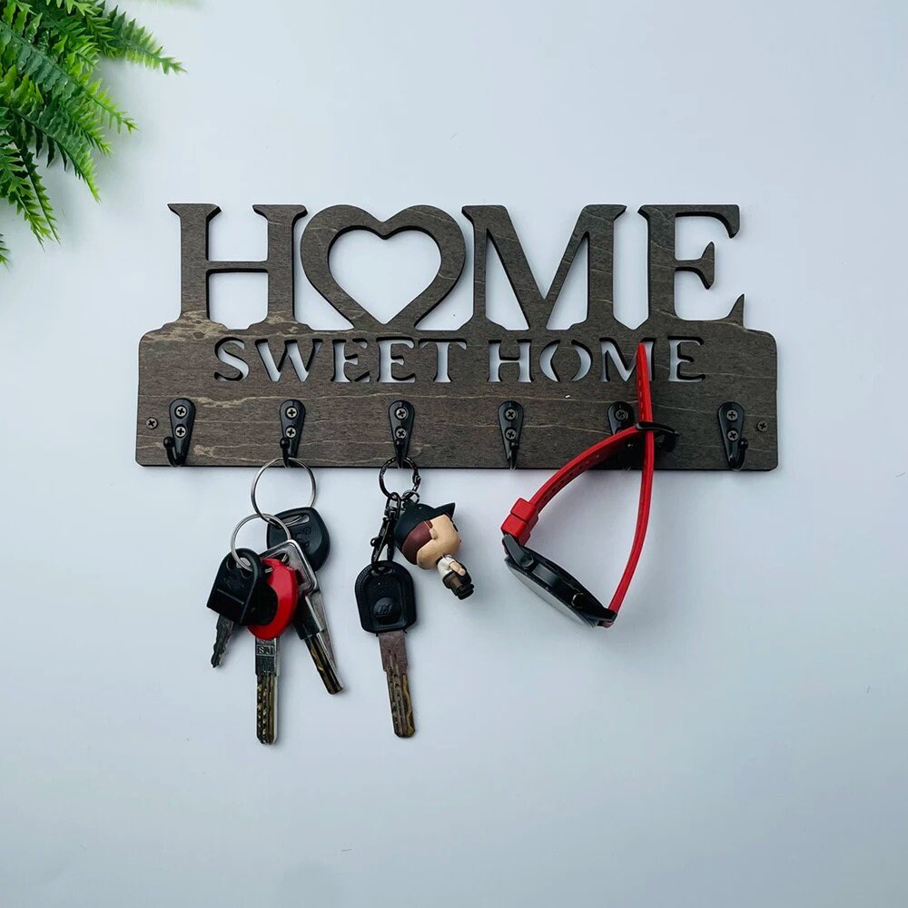 Family Key Holder Personalized Wooden Keychain Keychain Holder for Wall  Wall Hanging Family Gift Ideas Matching Keychains Custom 