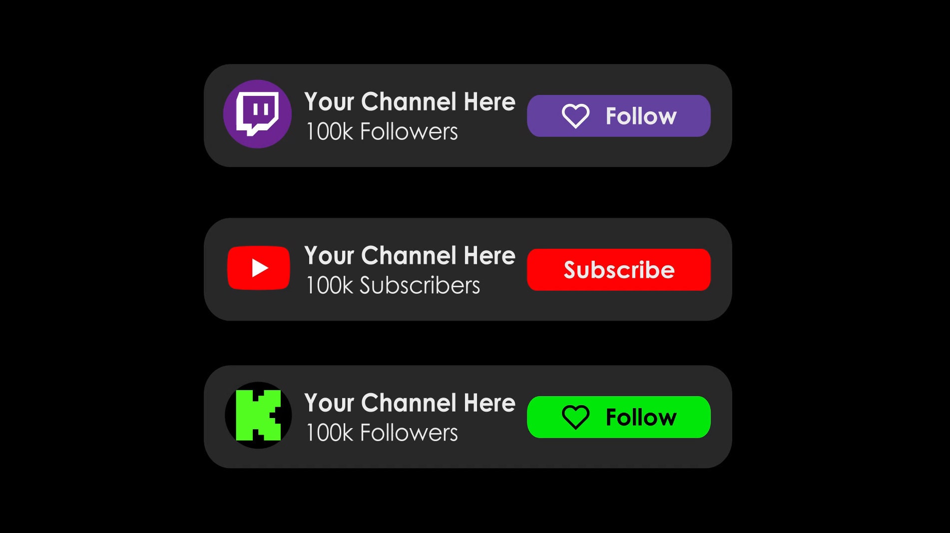 ORIGINAL Animated Pop up for videos (Youtube, Twitch and Kick!!!)