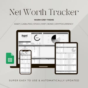 Net Worth Tracker Spreadsheet: Personal Finance, Stocks, Crypto (Digital Download)