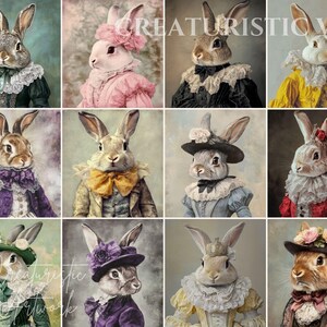 Bunny Portrait, Rabbits in Clothes, Vintage Bunny, Rabbit Art, Wardrobe ...