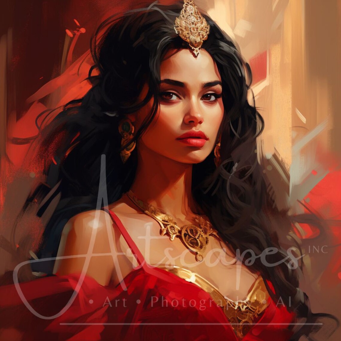 Indian Princess Art, Indian Woman Art, Indian Lady, Digital Download