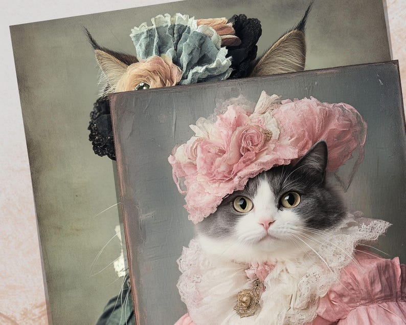 Clothed Cats, Felines, Cats in Clothes, Vintage Cats, Cat Art, Cat