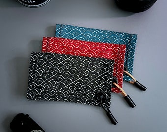 Dotted Seigaiha Hanks | EDC Handkerchief | Dot Wave Pattern Style Hanks (Three Colors Options) | With Lanyard and Microfiber | Awesome Hank