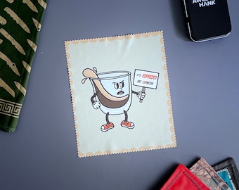 Espresso Man microvezelreinigingsdoekje | Het is espresso, geen espresso | EDC-doek | Draag doek