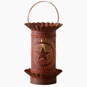 Mini Tin Wax Warmer with Country Star in Rustic Red,  Wax Melter, Candle Warmer, Strong Wax Melts, Wax Melt Burner, Fragrance Warmer
