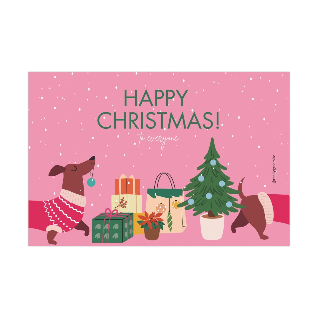 Pink Christmas Wrapping Paper Pink Dog Paper Pink and Etsy