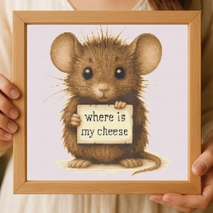 Cute little mouse cross stitch pdf digital download super easy baby mouse cross stitch chibi - ponic cross stitch- Punto croce- saga pattern