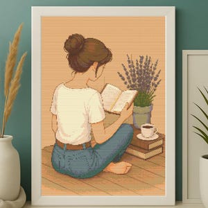 Women cross stitch pdf digital download - Punto croce- saga pattern- Ponto cruz- home decor xstitch- Mybravestitch shop- cross stitch pdf