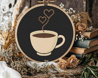 Coffee Cup Cross Stitch Pattern: Beginner-Friendly Home Decor (PDF Pattern)
