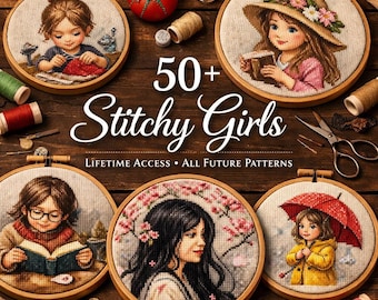 Lifetime Access cross stitch patterns bundle 50+ All Future Updates (PDF Download)