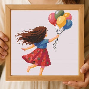 Cross stitch pdf cute girl knitting art saga pattern beginner xstitch  digital download pdf- patron Punto de cruz- best xstitch shop