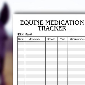 Medicatietracker voor paarden, Tracker voor paardenverzorging, Medisch dossier van paarden, Paardendagboek, paardenpension