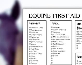 Horse First Aid Kit Supplies List