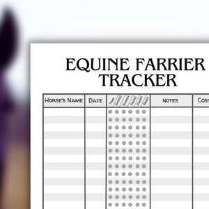 Equine Farrier Tracker, Horse Care Tracker, Dossier médical du cheval, Journal équin, pension pour chevaux