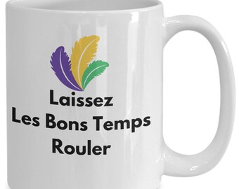 Mardi gras mug, Fleur de lis mug , Mardi gras coffee mug, Mardi gras gift, French Language Coffee mug