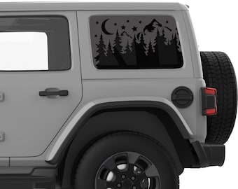 Starry Night Rear Window Decals. Fits Jeep Wrangler Window Sticker 2007+. Best Gift For Jeep Wrangler Accessories. Customized Option.