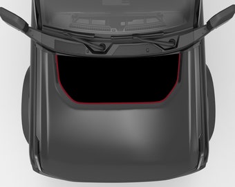 Black With Outline Hood Vinyl Decal. For Ford Bronco Hood Decal 2021+. Made in USA, Using The Best Vinyl For Hood Decals.