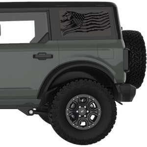 For Bronco Window Decal 2021+. Usa Horse Rear Window Decal Sticker. Best Gift For Bronco Accessories. No Trimming Required. Quality Product.