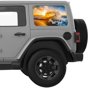 Fits Jeep Wrangler Window Sticker 2007+. Life Is A Beach Wave Rear Quarter Window Decal. Best Gift For Jeep Wrangler Accessories-Made In USA