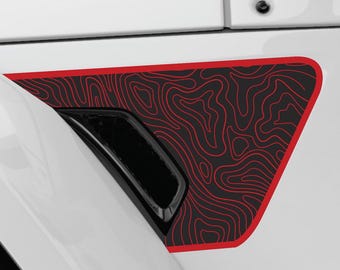 Fits 2018+ Jeep Wrangler JL, JLU & Gladiator. Topographic Map Fender Decals for Jeep Accessories. Laminated For Extra Durability.