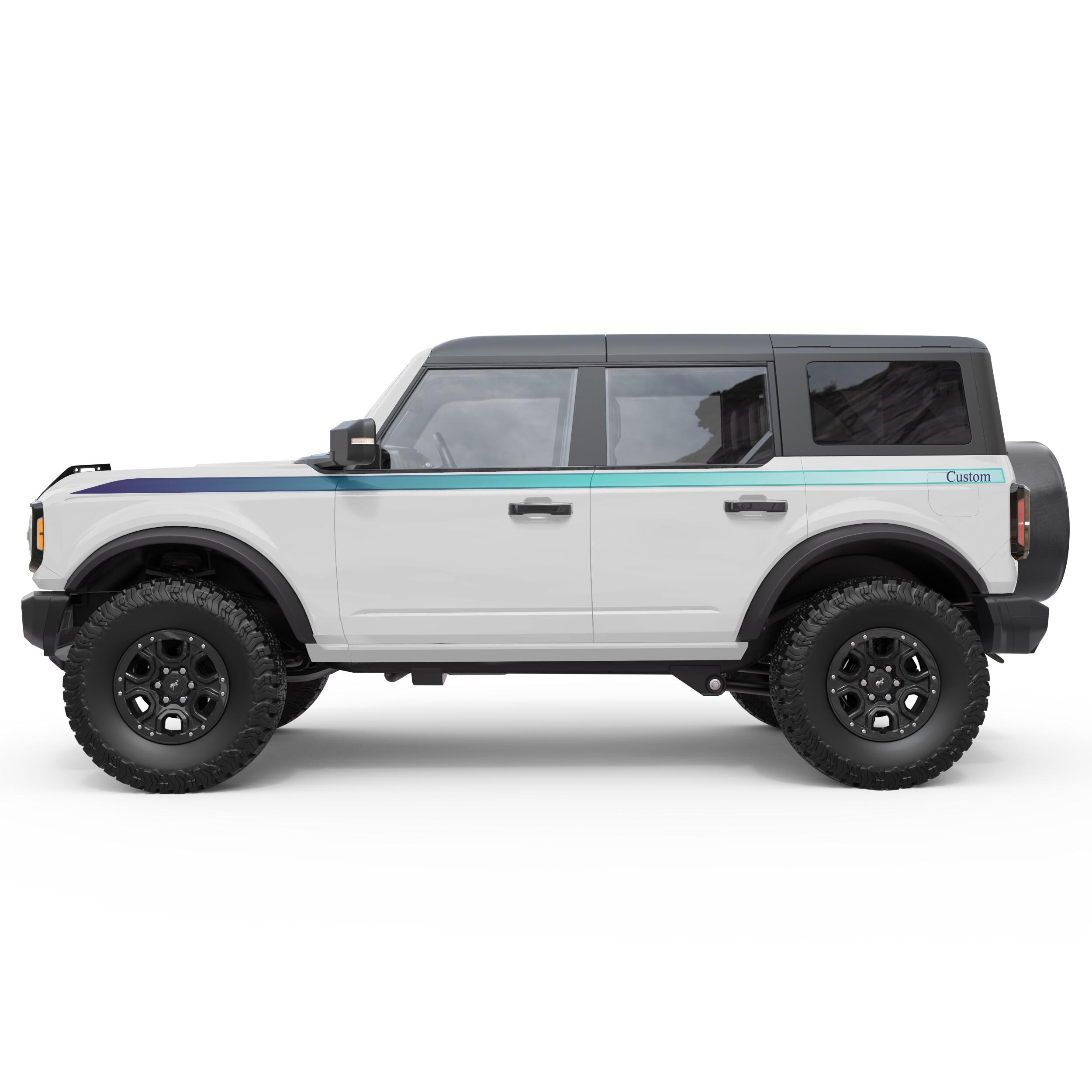 Bronco R Graphics Graphic Decals for Ford Bronco 2021+ Heritage Retro Vaporwave Hood ...