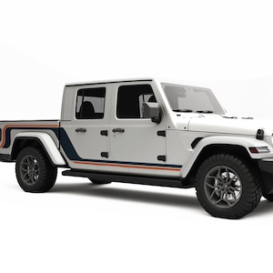Fits Jeep Gladiator Decals. Retro Stripes Door Graphics Jeep Gladiator Accessories. Stylish Two-Tone Customizable Stickers For Jeep Lovers.