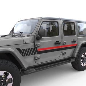 Fits Jeep Wrangler Accessories. High-Quality Vinyl Jeep Decals. Side Lines Graphics for Off-Road Style, Perfect Gift for Jeep Lovers.