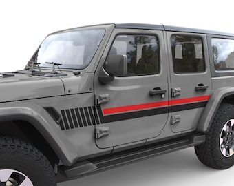 Fits Jeep Wrangler Accessories. High-Quality Vinyl Jeep Decals. Side Lines Graphics for Off-Road Style, Perfect Gift for Jeep Lovers.