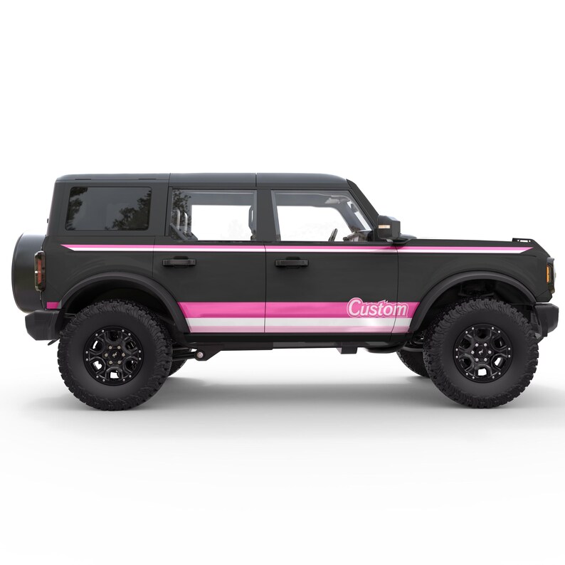 For Ford Bronco Sticker 2021. Doll Pink Retro Bundle for Bronco