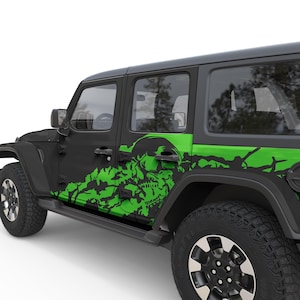 Nightmare Side Graphics Door Decals. For Jeep Wrangler Vinyl Decals. Made in USA, Best Gift For Jeep Accessories.