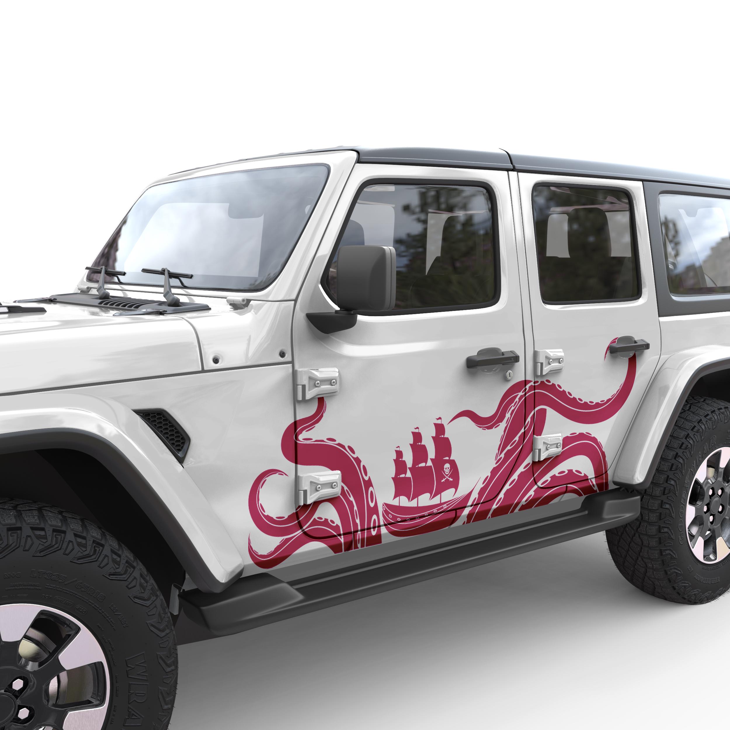 For Jeep Wrangler Accessories. Kraken Tentacles Pirate Ship Decals