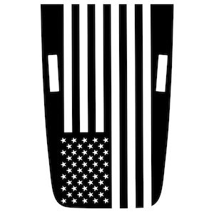 American Flag Blackout Hood Printed Vinyl Decal. Fits 2018+ Wrangler JL/JLU & Gladiator JT Rubicon Edition. The Best Hood Decals Quality.