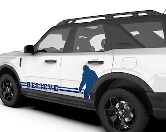 Fits 2021+ Bronco Sport Decals-Believe Sasquatch for Ford Bronco Accessories. Off Road Graphic Stickers Come With Protection Film.