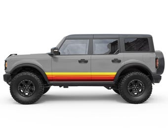 Vintage Retro Side Stripes For Bronco Accessories. Fits Ford Bronco Decal 2021+