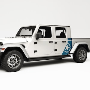 Army Star Side Door Decal For Jeep Accessories. Fits Jeep Gladiator Vinyl Decals. Best Gift For Off Road Graphics.