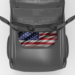 For Ford Bronco Hood Decal 2021+. United States Flag Vinyl Decal. Made in USA Using The Best Vinyl For Hood Decals-Quality Product.