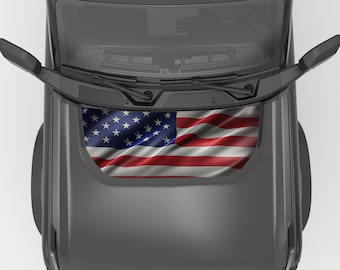 For Ford Bronco Hood Decal 2021+. United States Flag Vinyl Decal. Made in USA Using The Best Vinyl For Hood Decals-Quality Product.