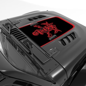 Pirate Skull Anchor Hood Decal. Fits 2018+ Wrangler JL/JLU & Gladiator JT Rubicon Model. Superior Quality Vinyl Graphic Decals.