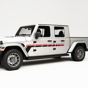 Fits Jeep Gladiator Stickers. Retro Dashed Lines For Jeep Accessories. Best Gift For Off-Road Decal. Laminated For Extra Durability.